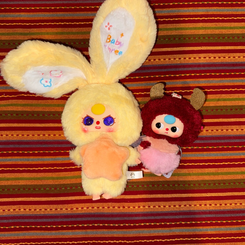 2 baby three without box! special eyes yellow lily rabbit town and boba eyes elf